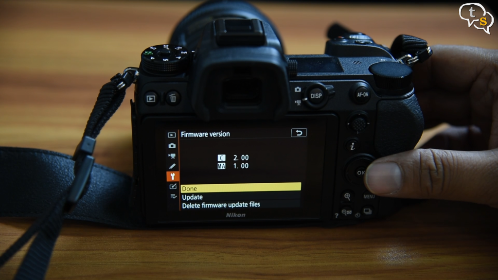 Nikon Z6 camera firmware version check
