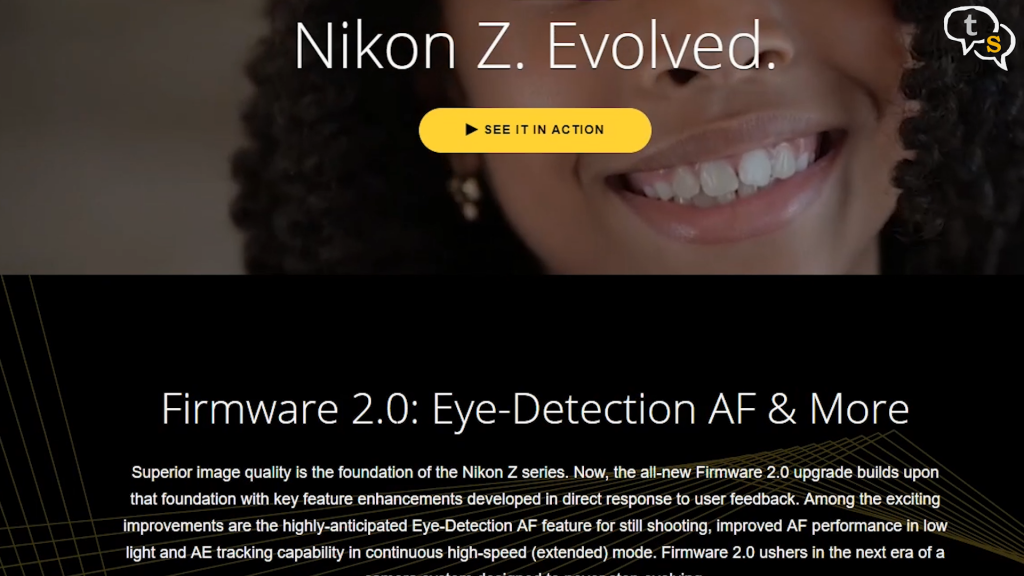 Nikon Z6 firmware page