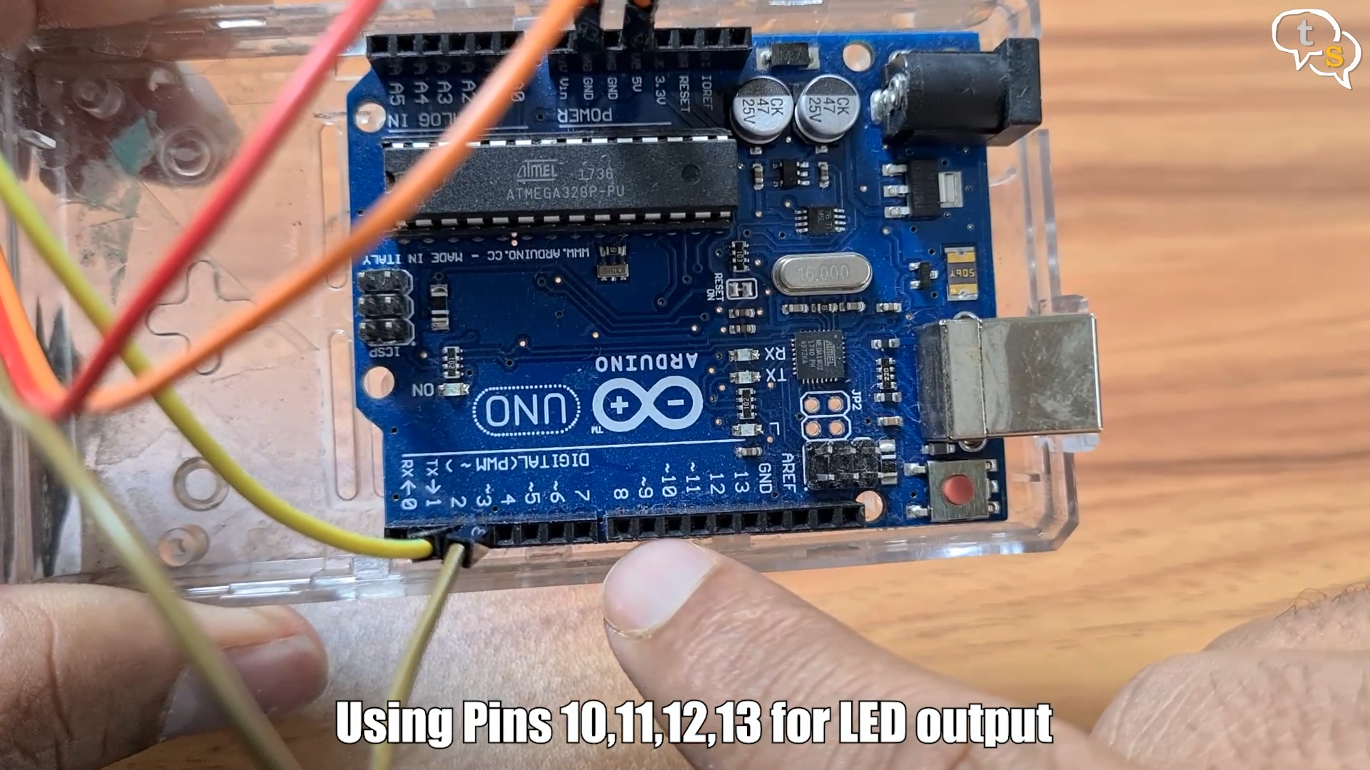 Pins 10,11,12,13 as Output to LED's