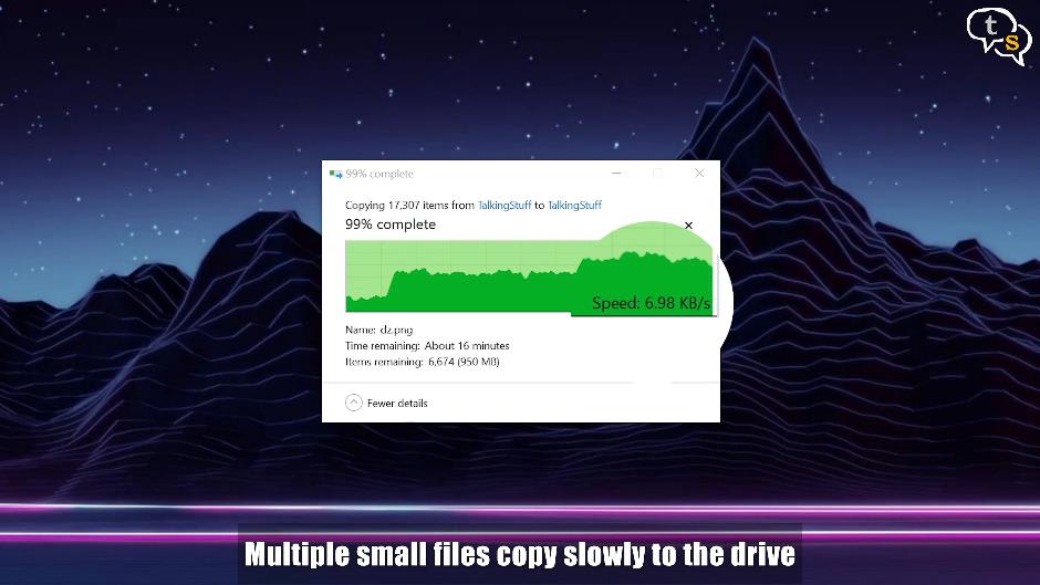 Seagate Backup Plus Portable slow speed when copying multiple small files