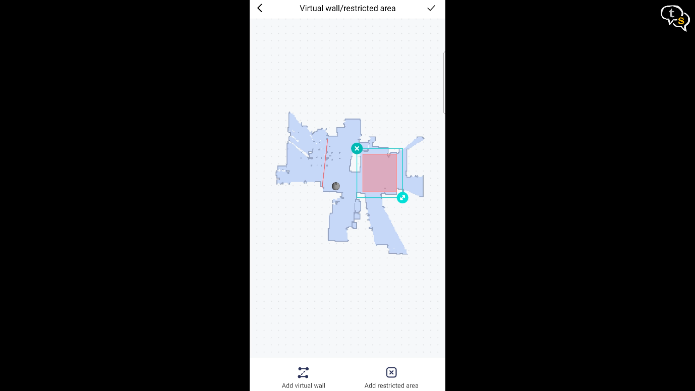 Viomi V3 Robot Vacuum Cleaner app interface virtual walls and restricted areas